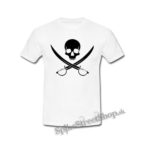 PIRATE SKULL - biele detské tričko