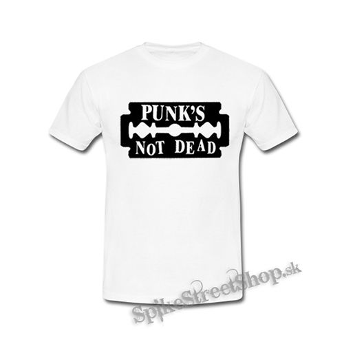 PUNKS NOT DEAD - Žiletka - biele detské tričko
