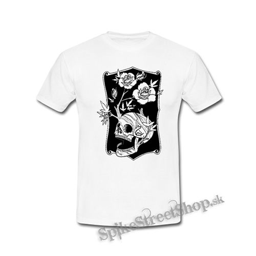 SKULL FLOWER - biele detské tričko