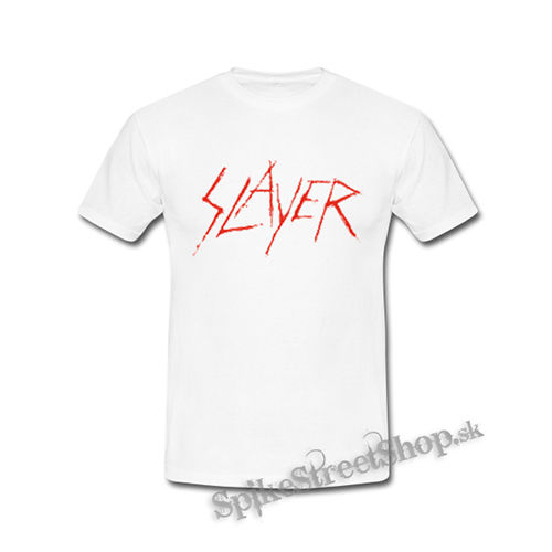 SLAYER - Red Logo Vintage - biele detské tričko