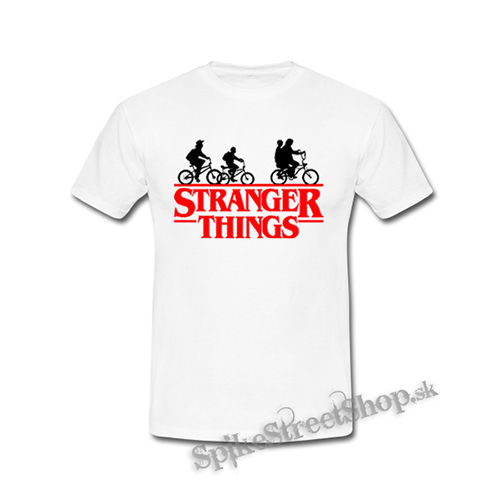 STRANGER THINGS - Bicycle Gang - biele detské tričko