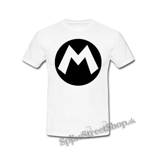 SUPER MARIO - Logo Crest - biele detské tričko