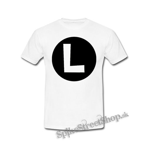 SUPER MARIO - Luigi Logo - biele detské tričko