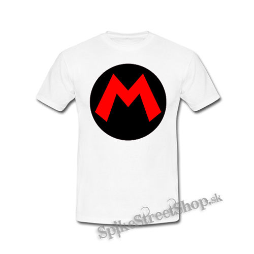 SUPER MARIO - Red Logo Crest - biele detské tričko
