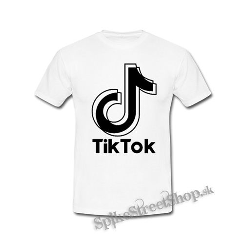 TIK TOK - Double Logo - biele detské tričko