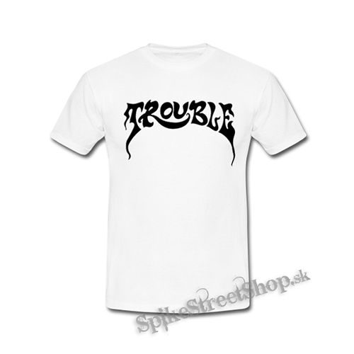 TROUBLE - Logo Hardrock Band - biele detské tričko