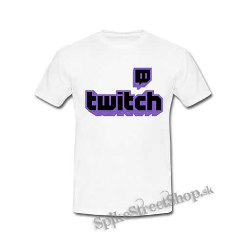 TWITCH - Purple Logo Sign - biele detské tričko