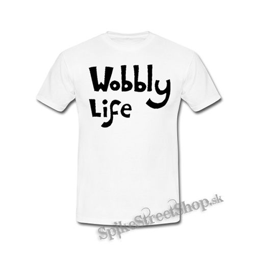 WOBBLY LIFE - Logo Black - biele detské tričko