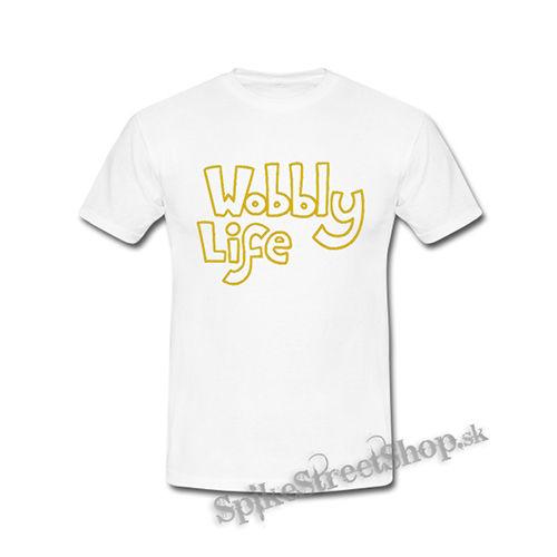 WOBBLY LIFE - Logo Yellow - biele detské tričko