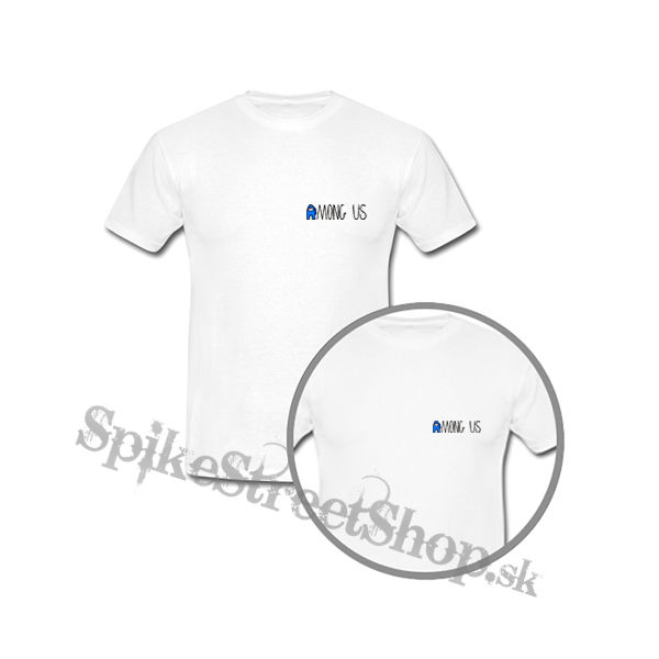 AMONG US - Blue Black Logo - biele detské tričko