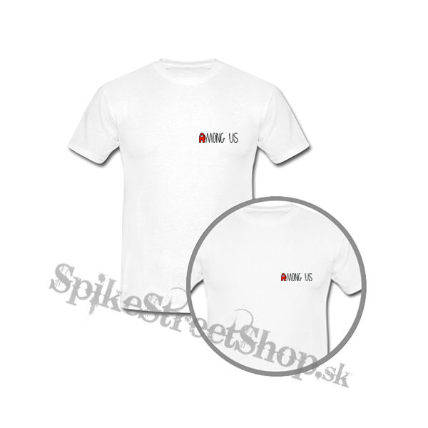 AMONG US - Red Black Logo - biele detské tričko