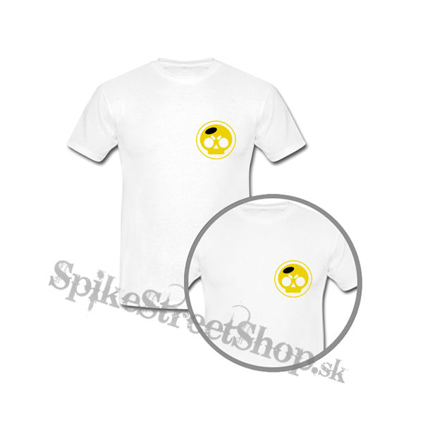 BRAWL STARS - Yellow Skull - biele detské tričko