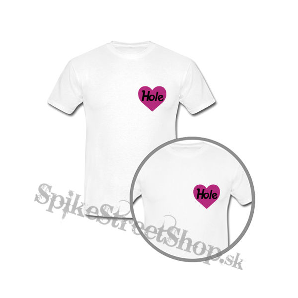 HOLE - Pink Logo Heart - biele detské tričko
