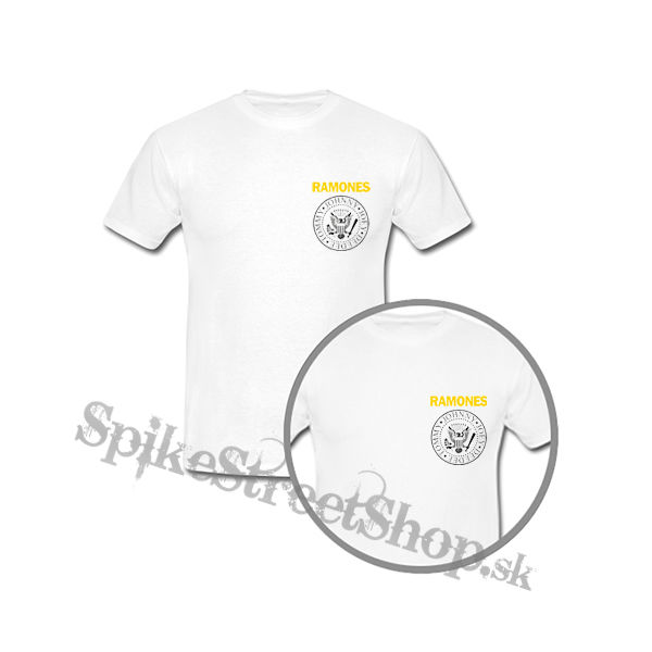 RAMONES - Yellow Logo White Symbol - biele detské tričko