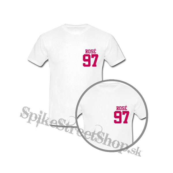 ROSÉ 97 - Pink Logo - biele detské tričko