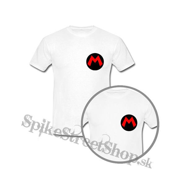 SUPER MARIO - Red Logo Crest - biele detské tričko
