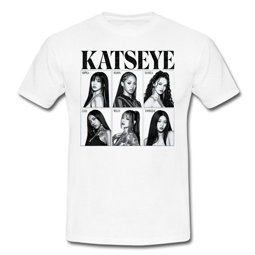 KATSEYE - Band Poster Motive 5 - biele pánske tričko