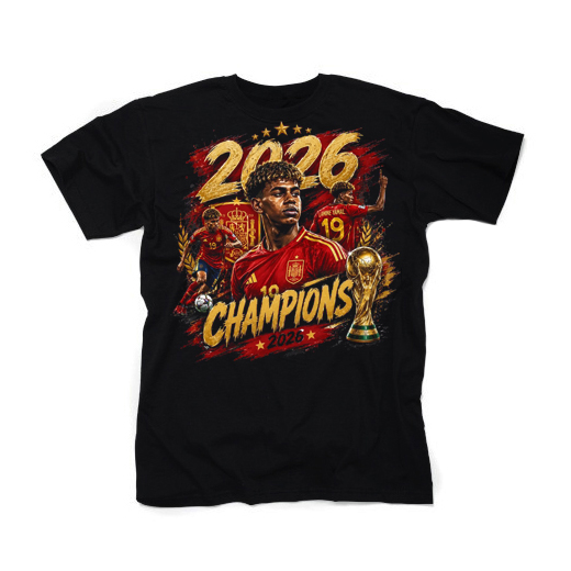 LAMINE YAMAL - Champions 2026 - čierne detské tričko