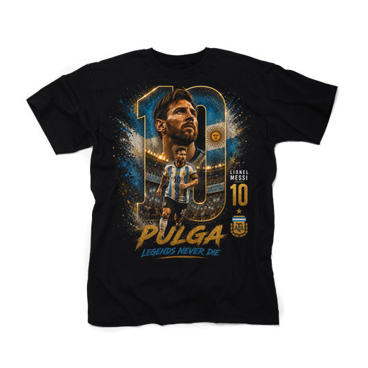 LIONEL MESSI - Legends Never Die - čierne pánske tričko