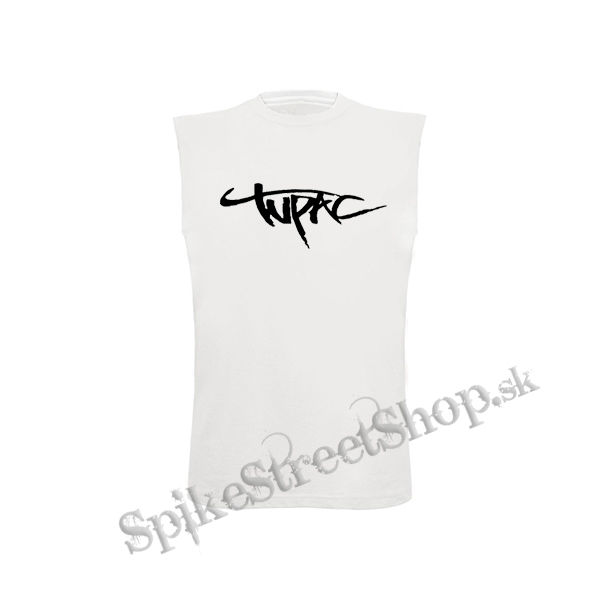 2 PAC - Tupac - biele pánske tričko bez rukávov