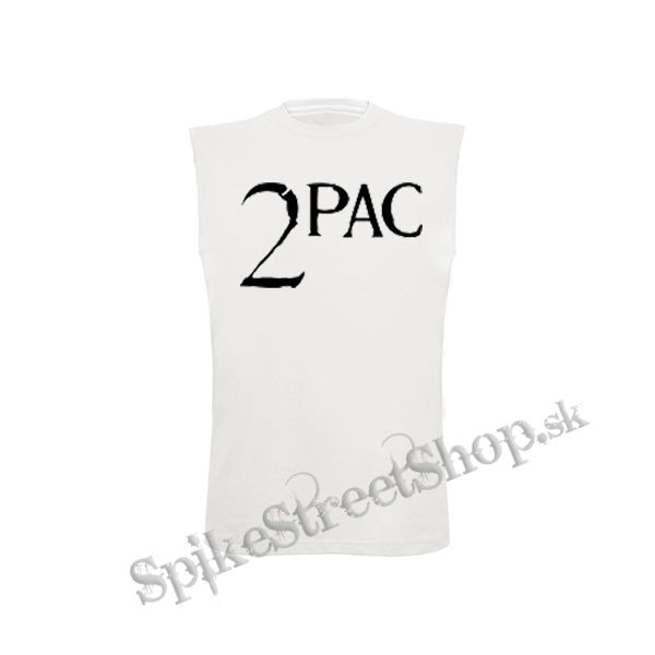 2 PAC - Logo - biele detské tričko bez rukávov
