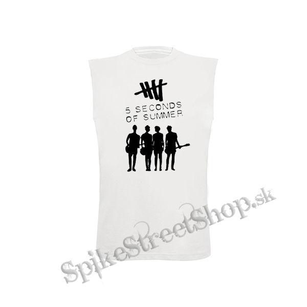 5 SECONDS OF SUMMER - Logo & Band - biele pánske tričko bez rukávov