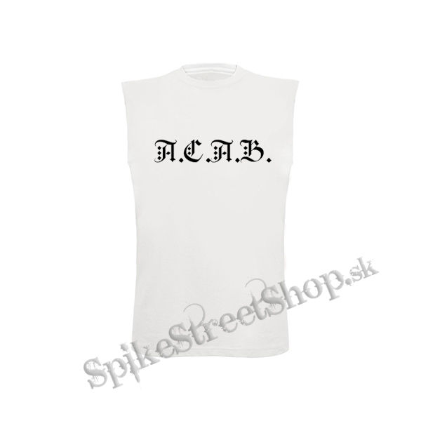 ACAB - Slogan Paint - biele pánske tričko bez rukávov