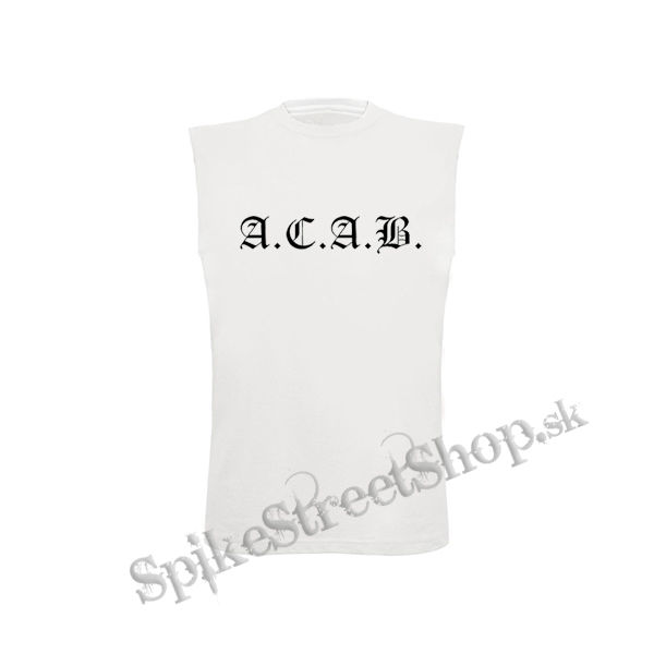 ACAB - biele pánske tričko bez rukávov