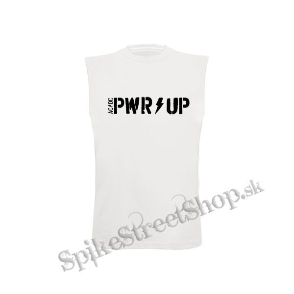 ACDC - Power Up Slogan - biele pánske tričko bez rukávov