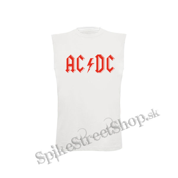 ACDC - Red Logo Vintage - biele pánske tričko bez rukávov