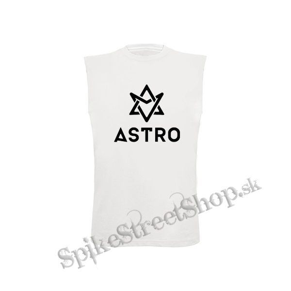 ASTRO - Logo NA ČIERNE - biele pánske tričko bez rukávov