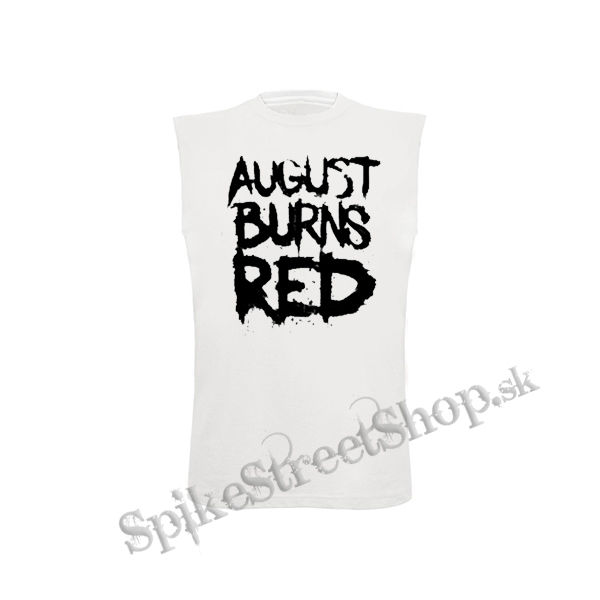 AUGUST BURNS RED - Big Logo - biele pánske tričko bez rukávov