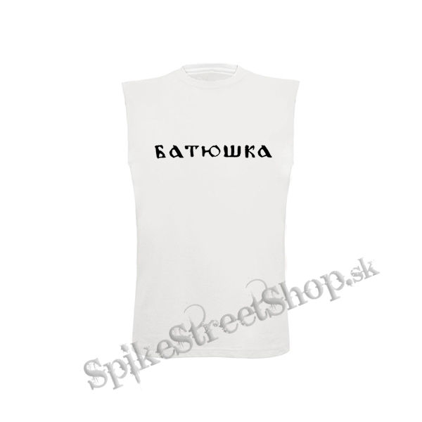 BATUSHKA - Logo - biele pánske tričko bez rukávov