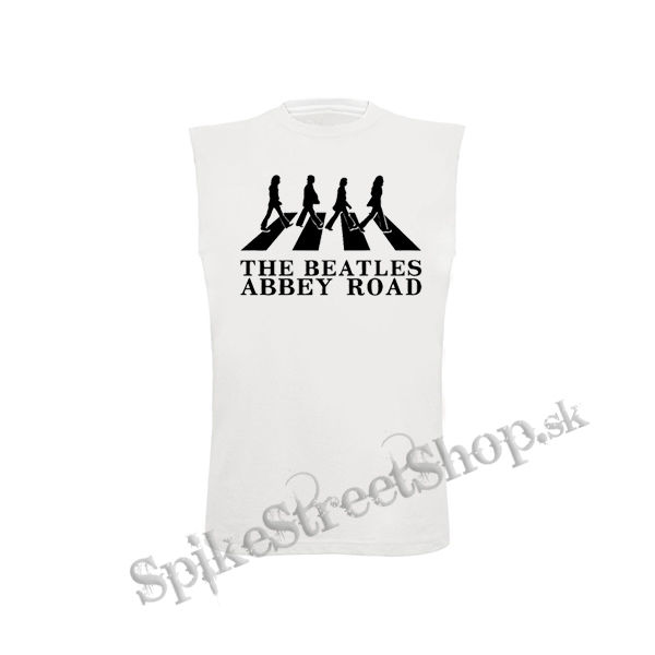 BEATLES - Abbey Roads Silhouette - biele pánske tričko bez rukávov