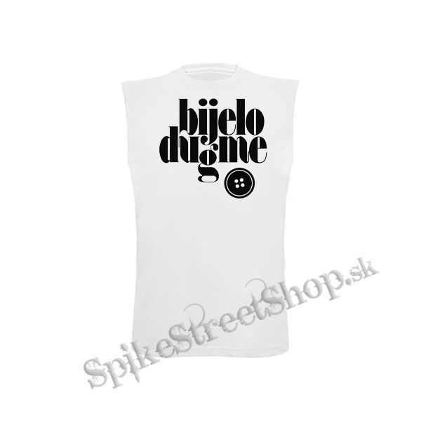 BIJELO DUGME - Logo Crest - biele pánske tričko bez rukávov