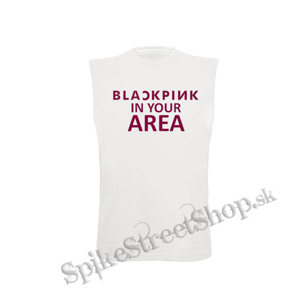 BLACKPINK - In Your Area Pink - biele pánske tričko bez rukávov