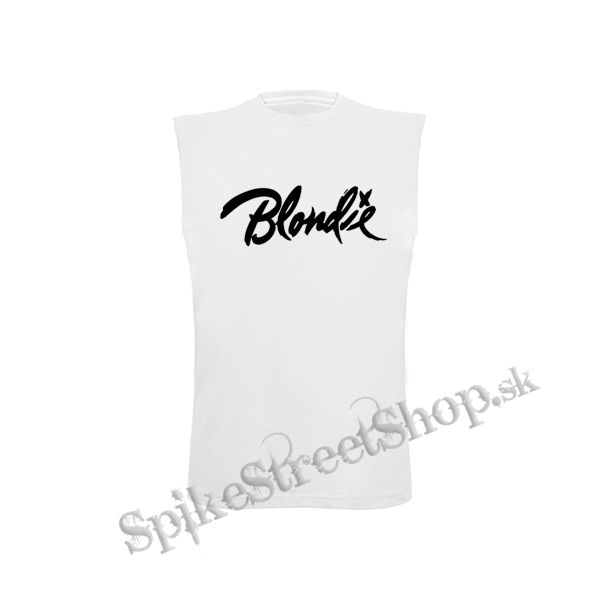 BLONDIE - Logo - biele pánske tričko bez rukávov