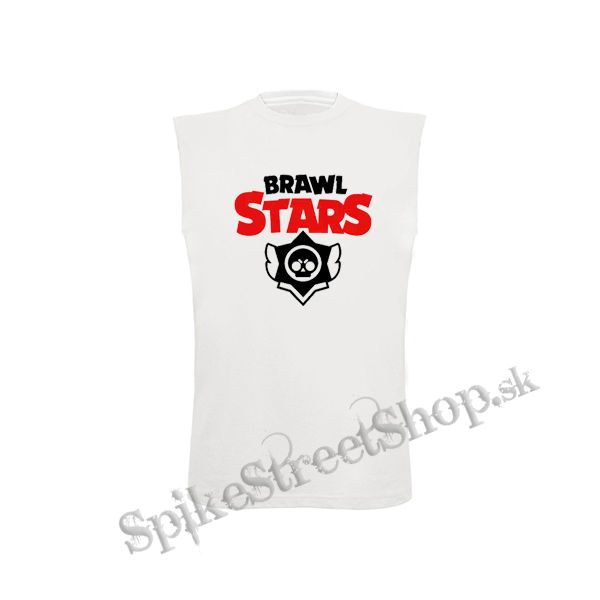 BRAWL STARS - Logo - biele pánske tričko bez rukávov