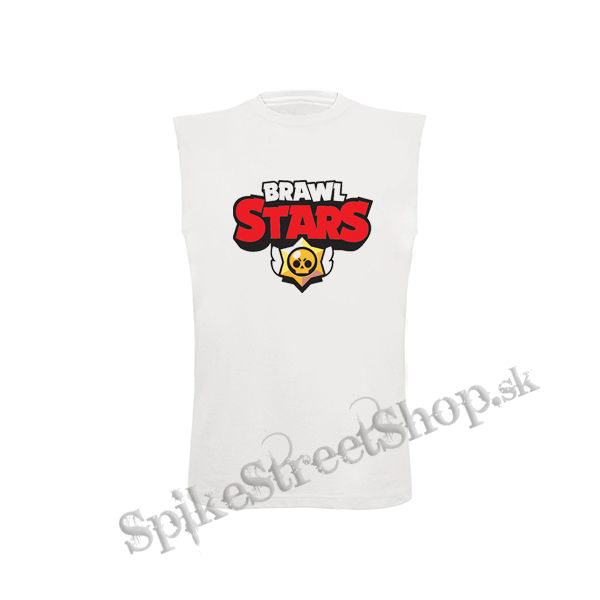BRAWL STARS - Red Gold Logo - biele pánske tričko bez rukávov