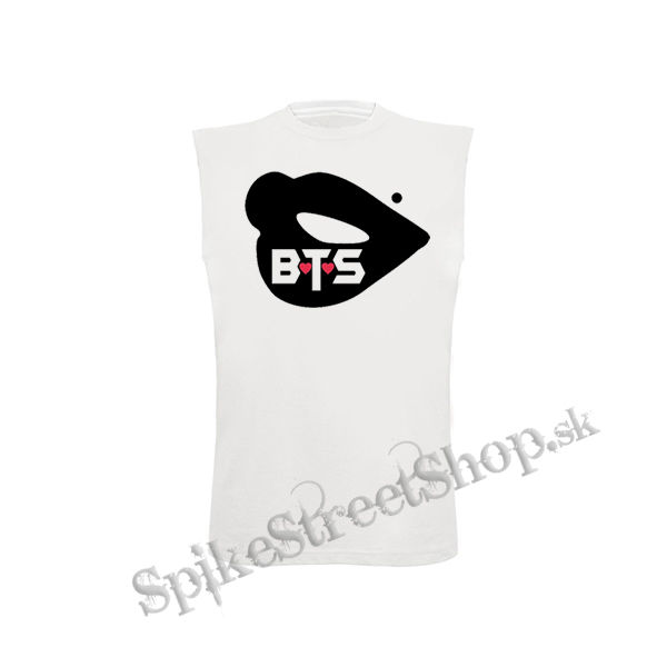 BTS - BANGTAN BOYS - Lips - biele pánske tričko bez rukávov