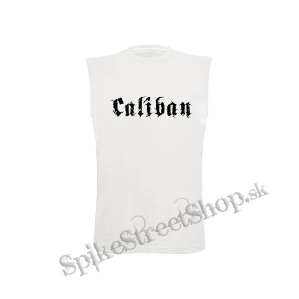CALIBAN - Logo - biele pánske tričko bez rukávov