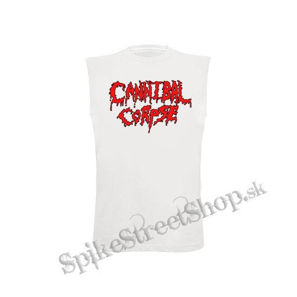 CANNIBAL CORPSE - Old School Bloody Logo - biele pánske tričko bez rukávov