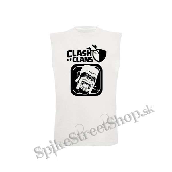 CLASH OF CLANS - Hungry Barbarian - biele pánske tričko bez rukávov