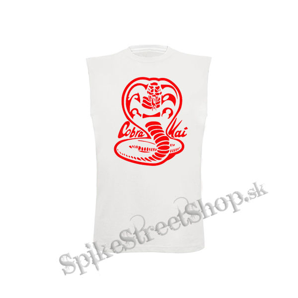 COBRA KAI - Red Cobra Logo - biele pánske tričko bez rukávov