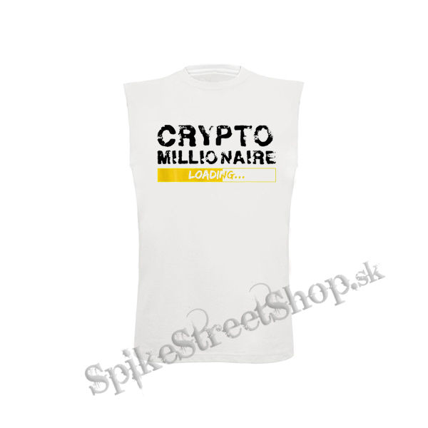 CRYPTOMILIONAIRE - Loading - biele pánske tričko bez rukávov