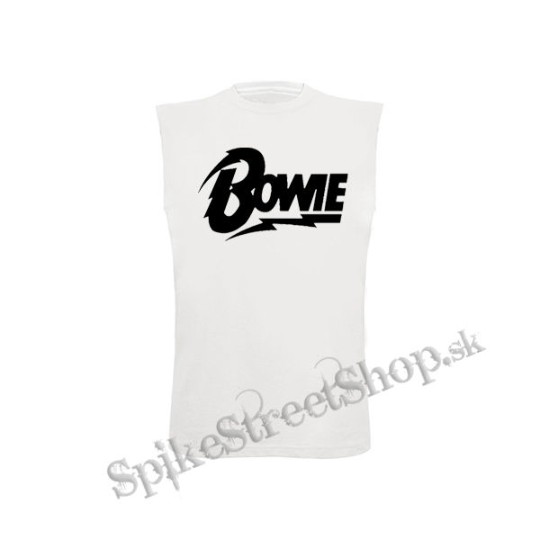 DAVID BOWIE - Logo - biele pánske tričko bez rukávov