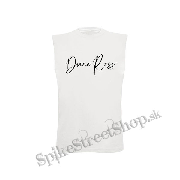 DIANA ROSS - Logo - biele pánske tričko bez rukávov