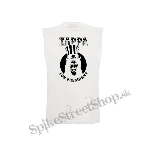 FRANK ZAPPA - For President - biele pánske tričko bez rukávov