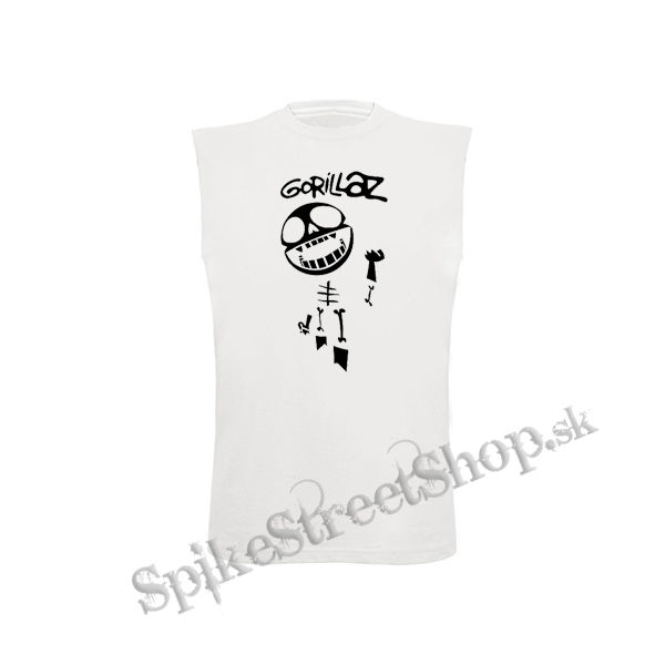 GORILLAZ - Logo plus BONESY - biele pánske tričko bez rukávov