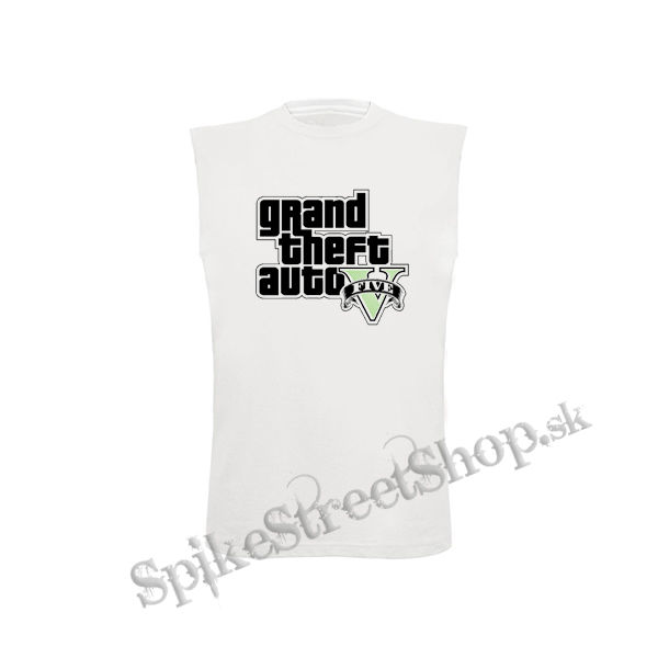 GTA - GRAND THEFT AUTO - V - - biele pánske tričko bez rukávov